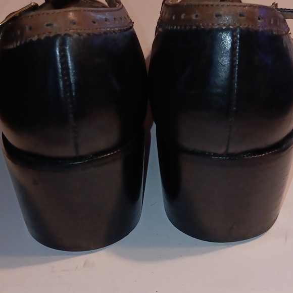 Women's vintage Jones New York black & brown leather Mary Janes sz 8.5 - Picture 8 of 10